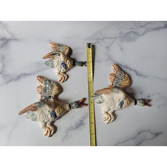 Ceramic Wild Duck Wall Pocket Planters Vintage, READ Description - Picture 7 of 10